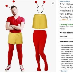 NWT Cosplay mens Colorado costume - 3 piece set -- headband, leggings, shorts